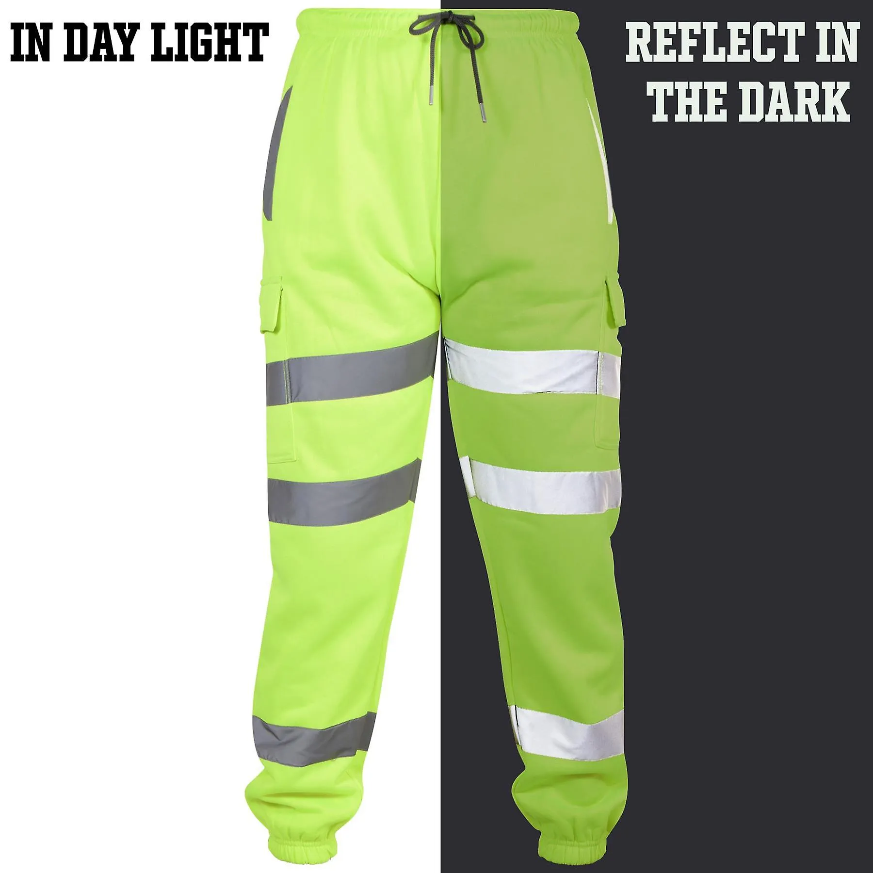 A2Z Hi Vis Pantalones reflectantes Pantalones cargo de alta visibilidad