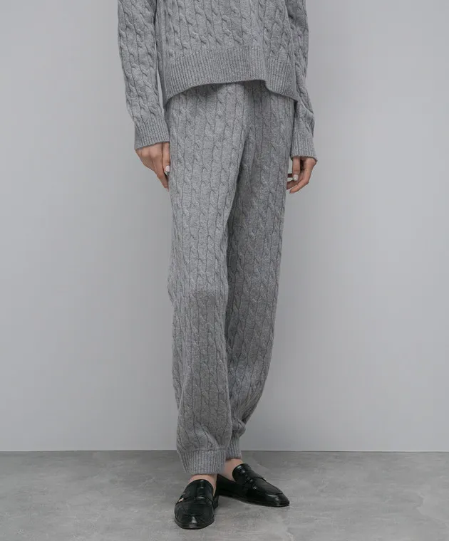 Ballantyne Gray joggers made of wool in a textured pattern