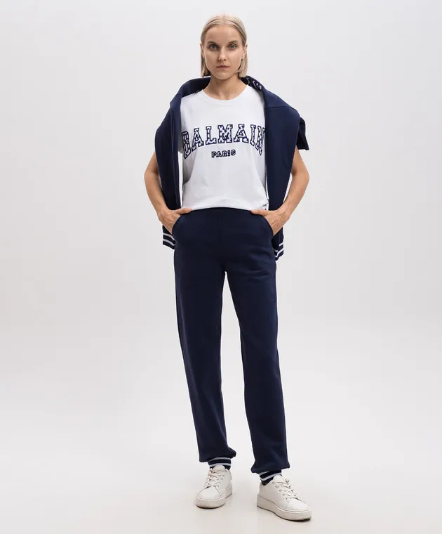 Balmain Blue logo joggers