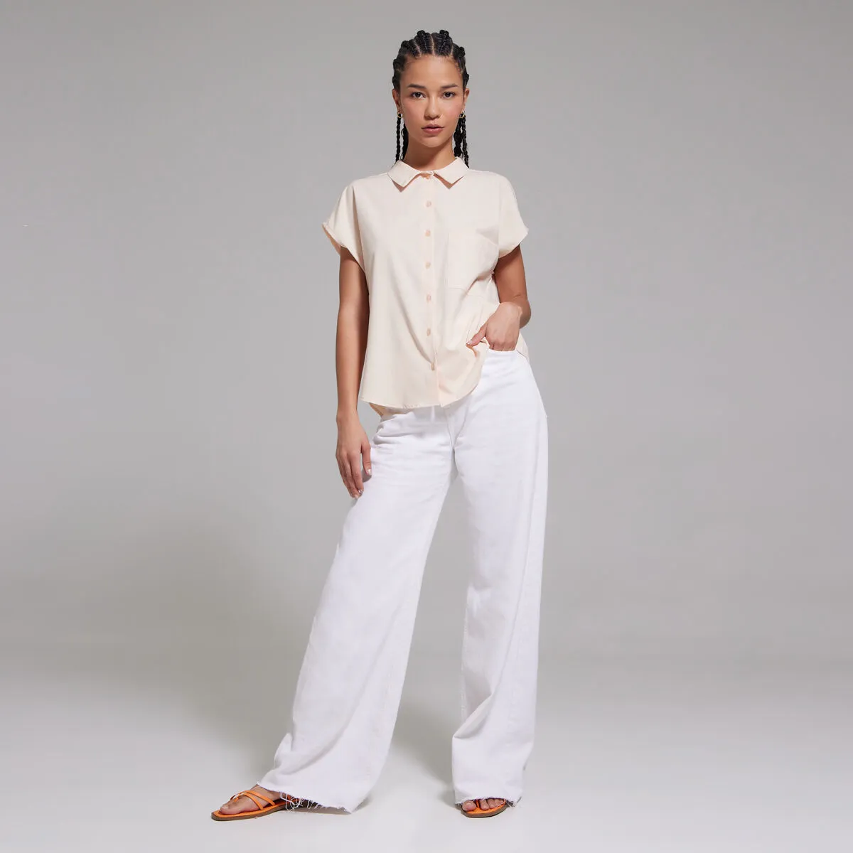 Blusa Cuello Camisero Para Mujer