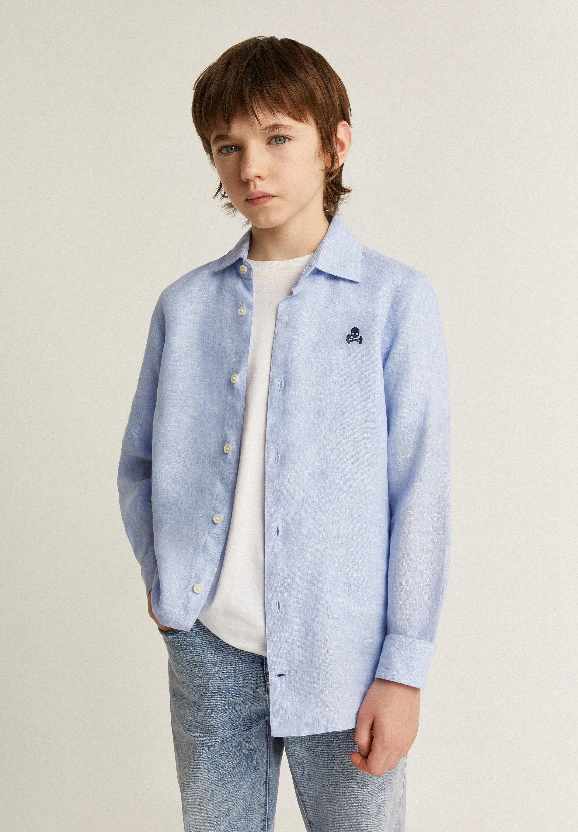 CAMISA LINO CUELLO CUTAWAY