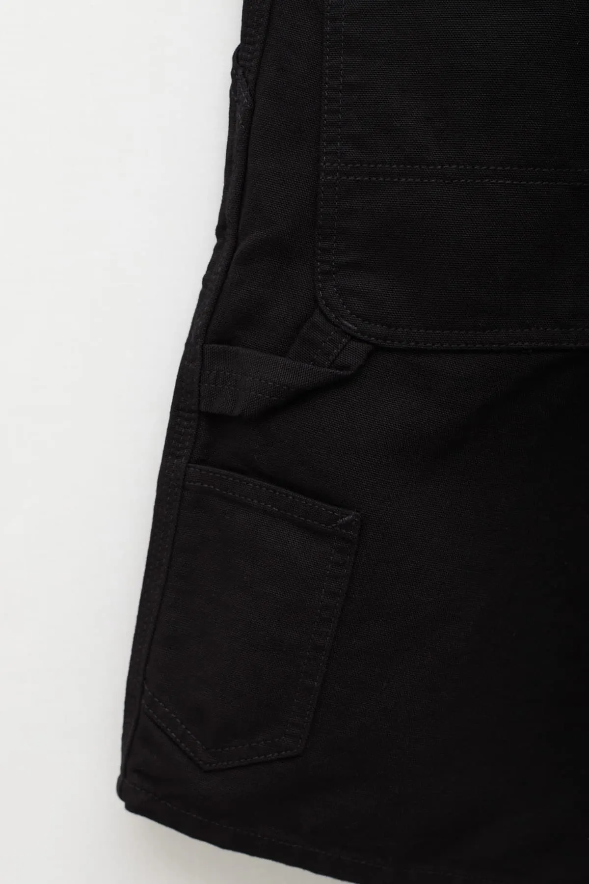 CARHARTT WIP BLACK SINGLE KNEE SHORT TROUSER