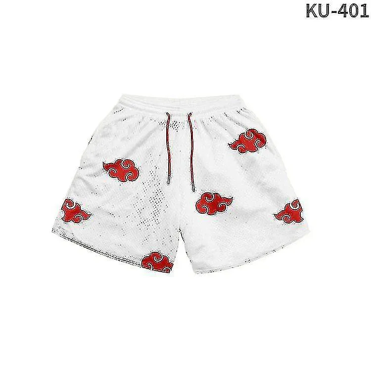 Naruto Akatsuki Hombres Pantalones cortos Verano Casual Traje de baño Breve anime Pantalones cortos de playa transpirables Panta