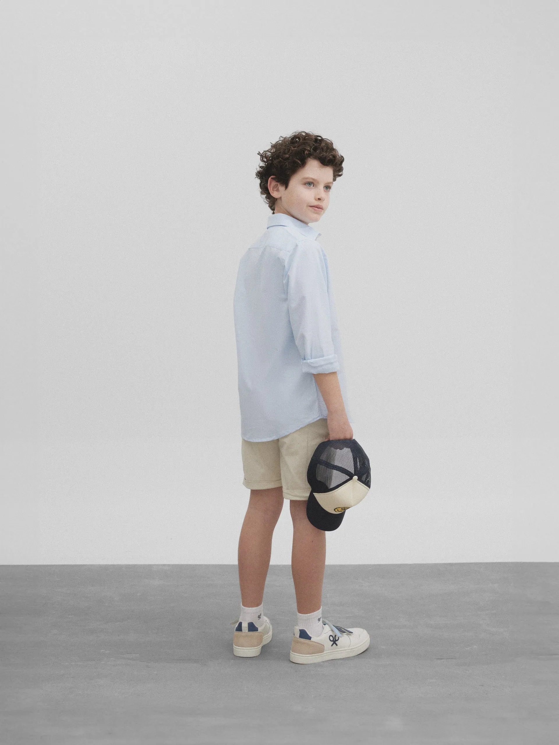 Polera sport kids clasica oxford  celeste