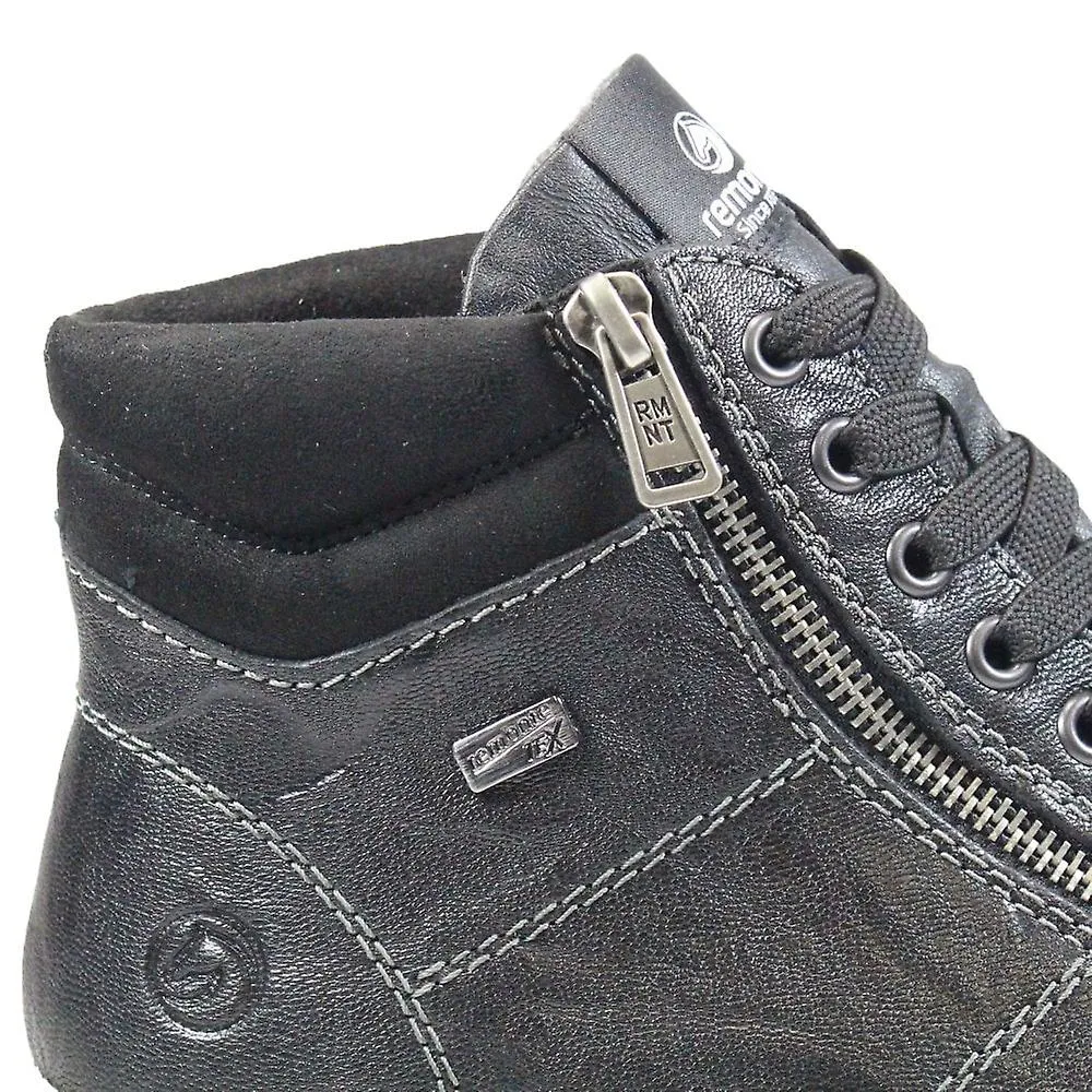 Remonte Mujer D0772-01 | Maditta | Cuero Negro | Resistente al agua | Botas deportivas para mujer