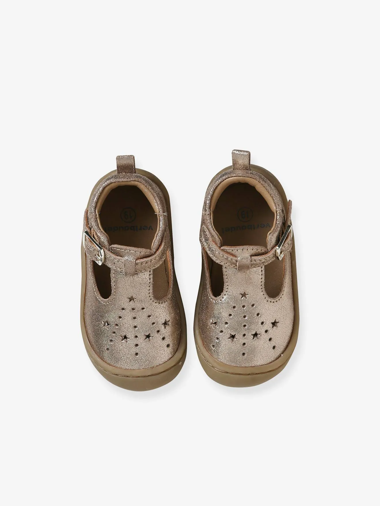 Sandalias flexibles de piel para bebé, especiales para gateo