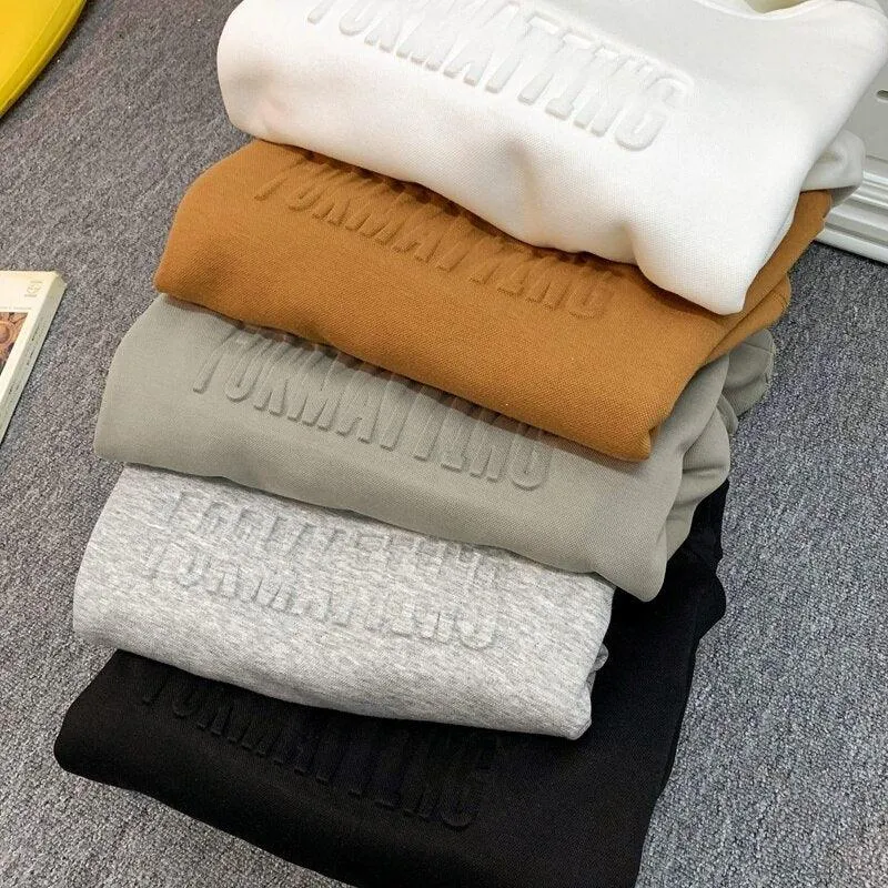 Sudaderas con capucha gruesas para mujer con letras de invierno