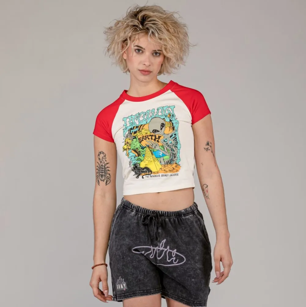 TOP GRIMEY UFOLLOW GIRL RAGLAN FITTED - RED | Spring 23