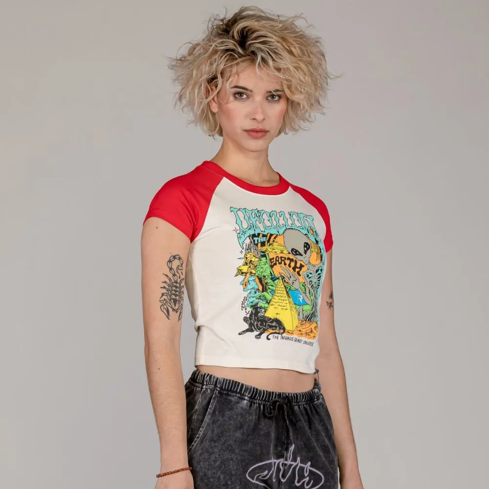 TOP GRIMEY UFOLLOW GIRL RAGLAN FITTED - RED | Spring 23