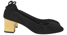 Zapatos de tacón cubo Lanvin en ante negro 