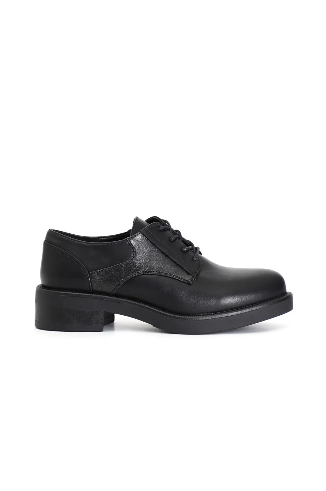 zapatos derby para mujer de piel sintética black